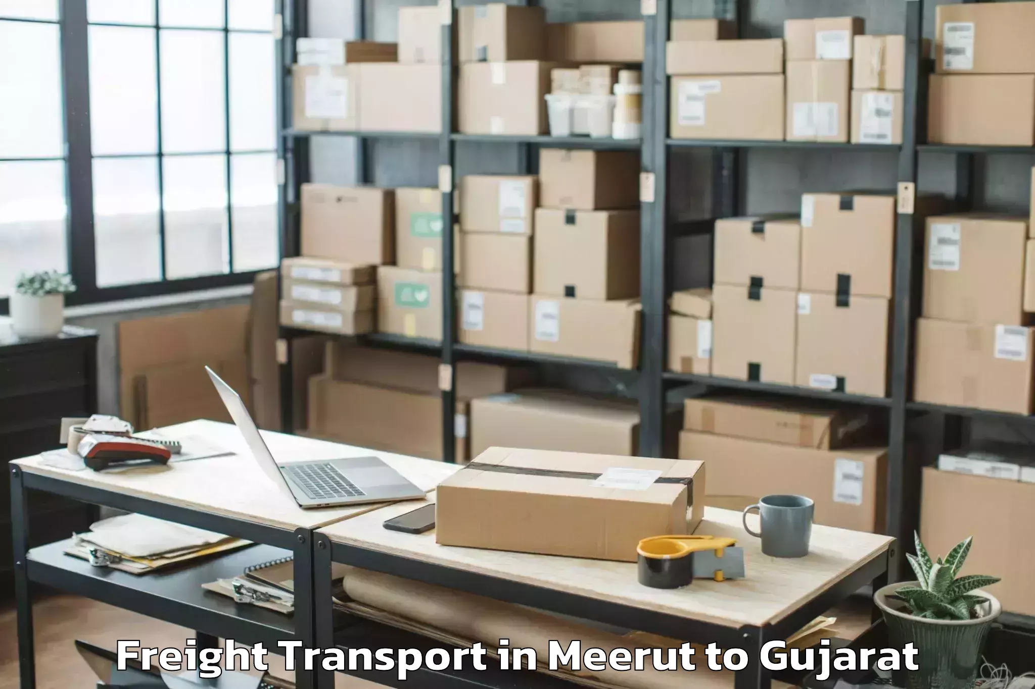 Reliable Meerut to Mendarda Freight Transport